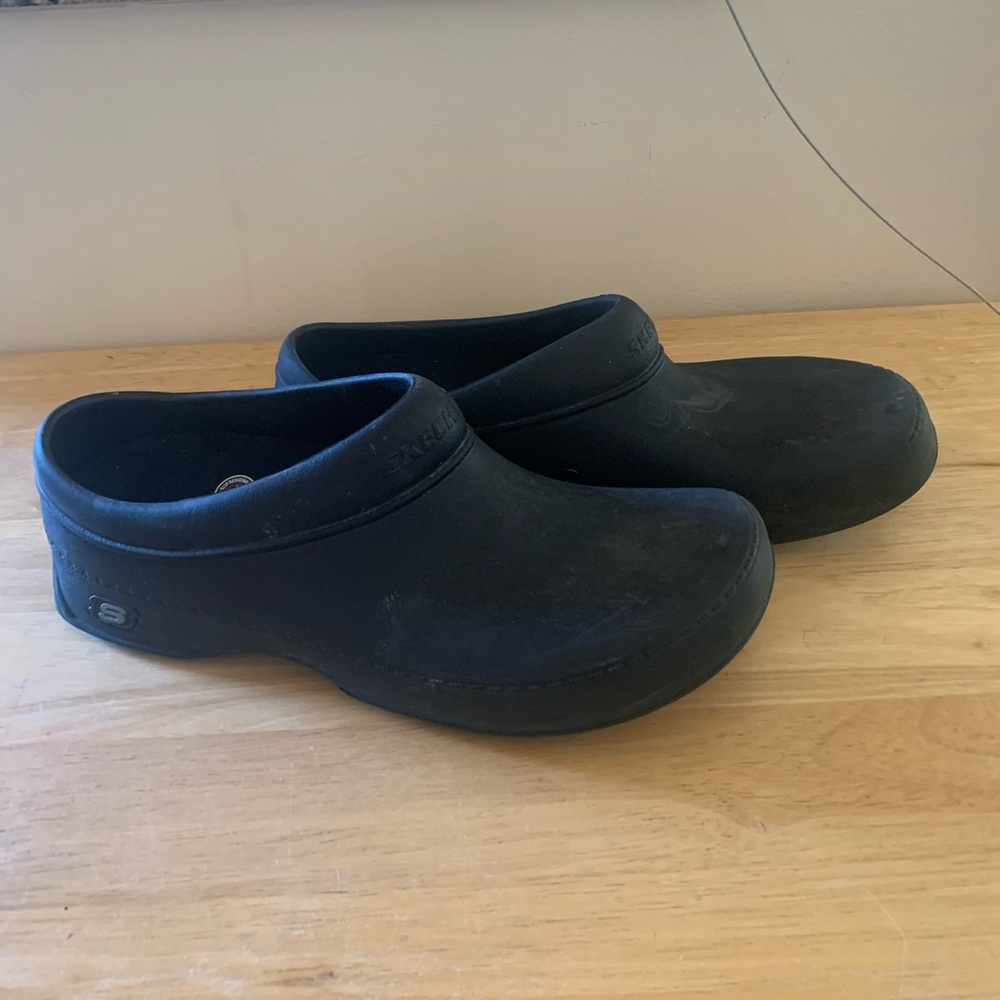 Skechers Oswald balder work shoes slip on clogs rubber slides men’s size 11